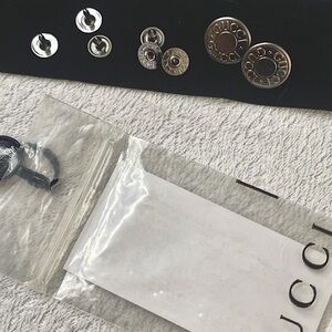 GUCCI Buttons Set of 2 Gunmetal Gray NEW! Authentic Gucci Designer